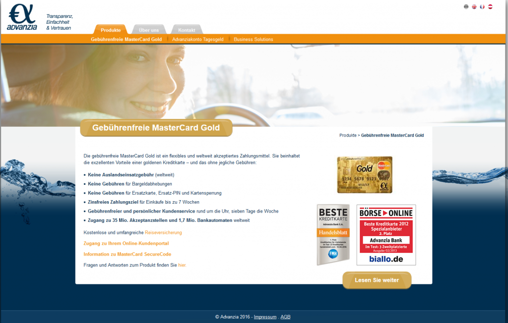 Zahlungsschutz Advanzia : ADVANZIA MASTERCARD GOLD REISEVERSICHERUNG